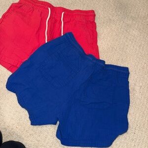 Old Navy Womens Red and Blue Shorts Set